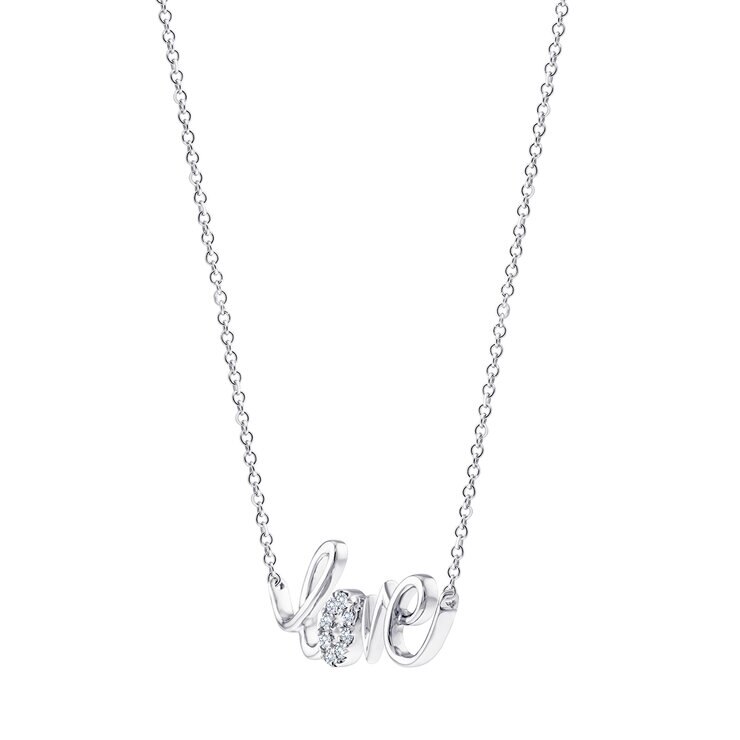 Dije de 'Love' de Diamantes, 0.05ctw, Oro Blanco 14K — Imagen 4 de 4