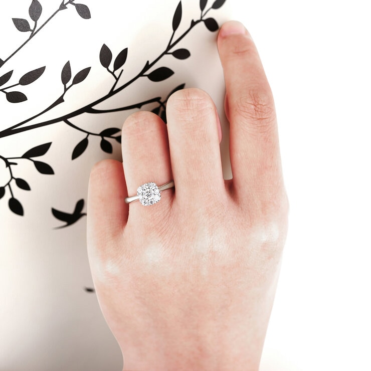 Anillo, Diamantes 0.71ctw, Oro Blanco 14K — Imagen 4 de 4