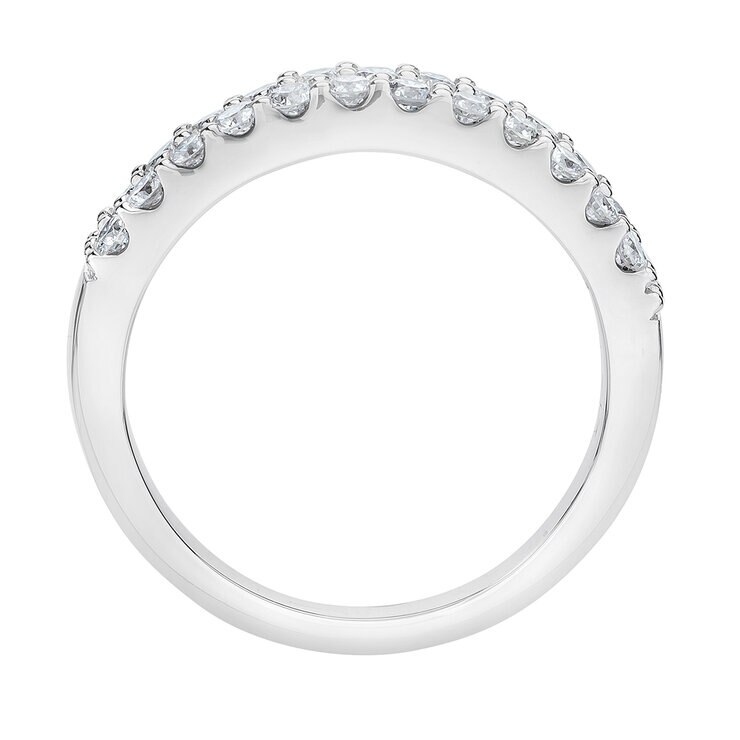 Anillo, Diamantes 0.70ctw, Doble Fila, Oro Blanco 14K — Imagen 2 de 4