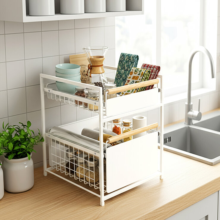 Mesa - Inspired Living, Organizador Metálico de 2 Niveles — Imagen 2 de 4