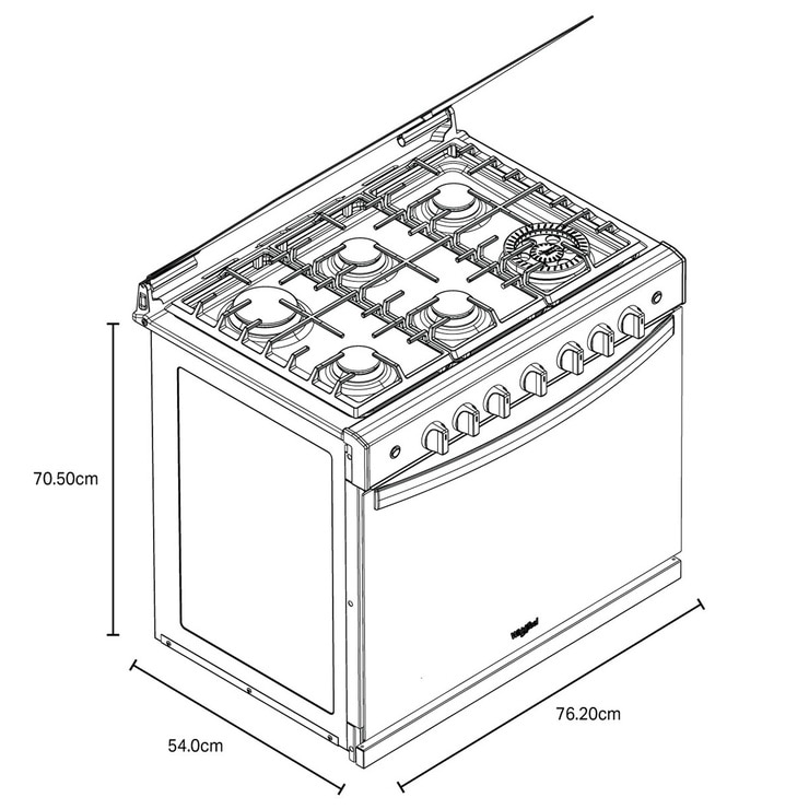Whirlpool Estufa empotrable con 6 quemadores de 30" — Imagen 4 de 4