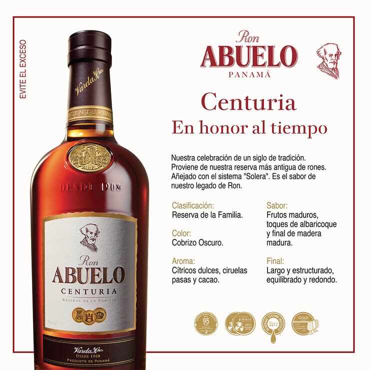 Ron Abuelo Centuria 750 ml — Imagen 2 de 2