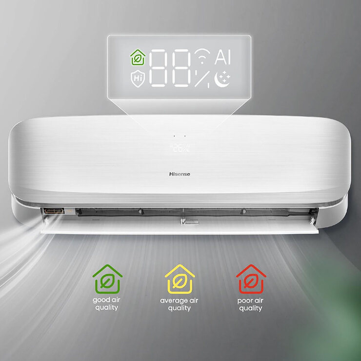 Hisense, Aire Acondicionado Minisplit, Enfriamiento y Calefacción, 12,000 BTU, 220V, Gas R32 — Imagen 1 de 4