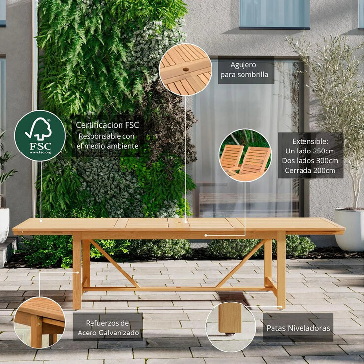 Midtown Concept, Leyland Mesa de Comedor Extensible para Exterior — Imagen 2 de 4