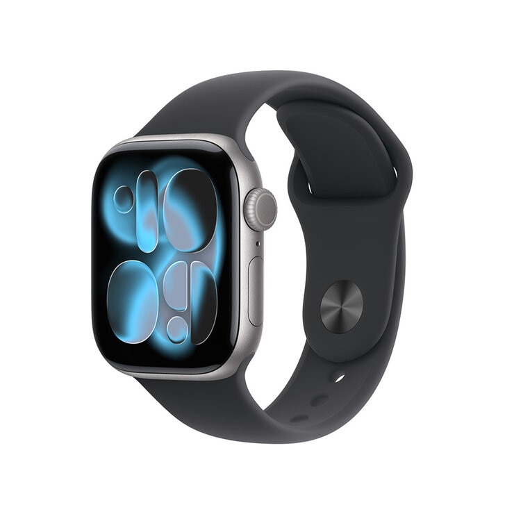Apple Watch Series 11 (GPS) 42mm Aluminio Gris Espacial + Correa Deportiva Negra - Talla S/M — Imagen 1 de 4