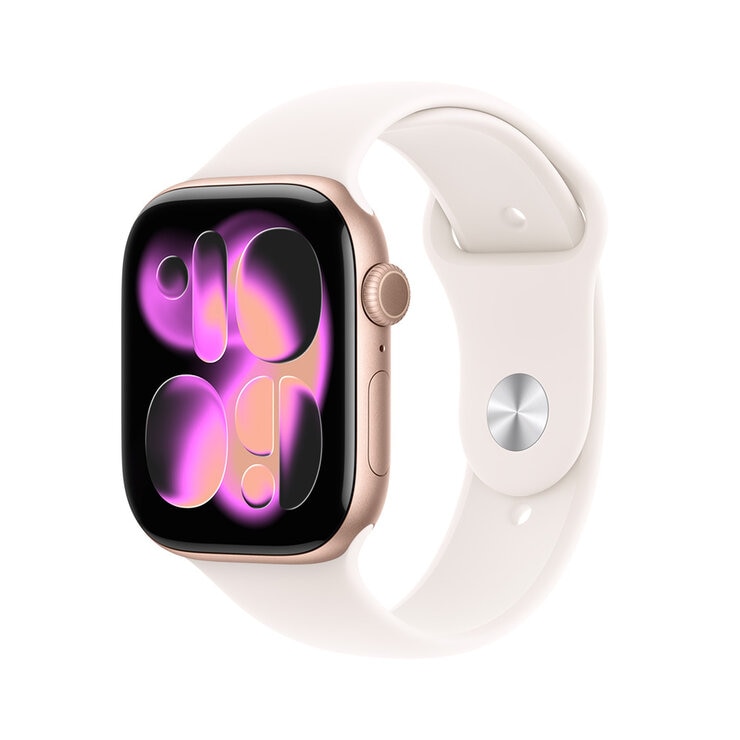 Apple Watch Series 11 (GPS + Celular) 46mm Aluminio Oro Rosa + Correa Deportiva Rubor Claro - Talla S/M — Imagen 1 de 4