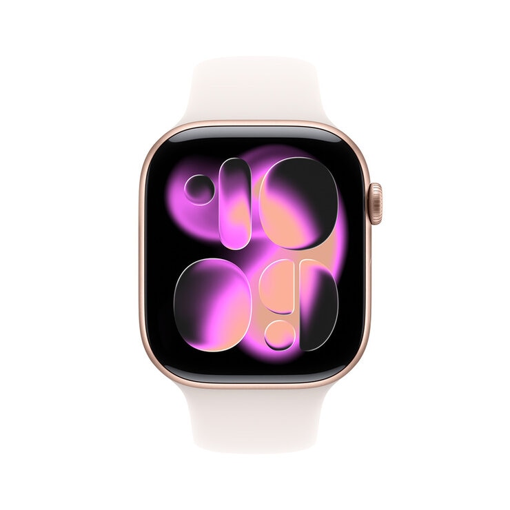 Apple Watch Series 11 (GPS + Celular) 46mm Aluminio Oro Rosa + Correa Deportiva Rubor Claro - Talla S/M — Imagen 2 de 4