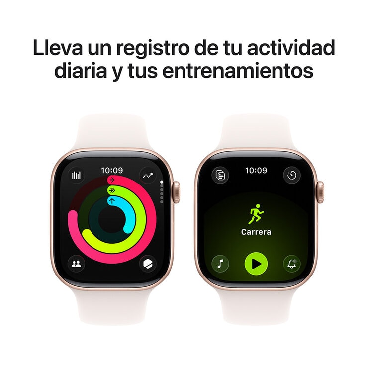 Apple Watch Series 11 (GPS + Celular) 46mm Aluminio Oro Rosa + Correa Deportiva Rubor Claro - Talla S/M — Imagen 4 de 4