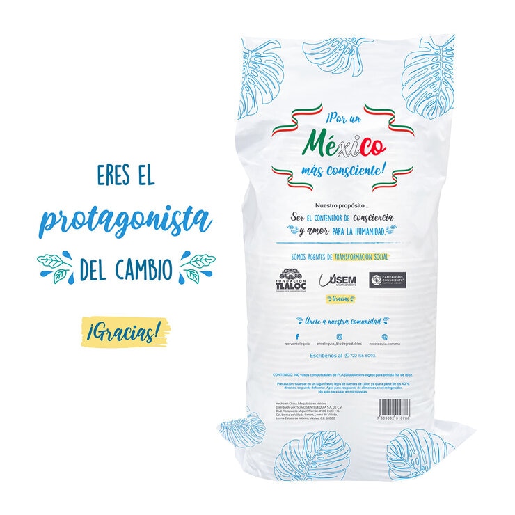 Entelequia Vasos Compostables 140 pzas de 473 ml
