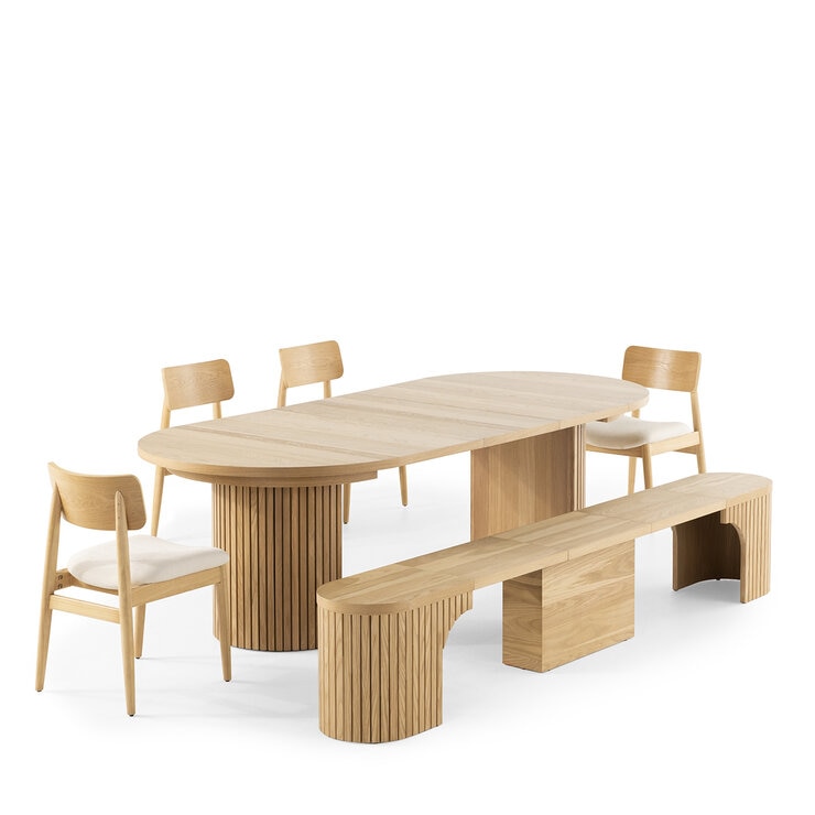 Transformer Table, Set de Comedor Redondo Expandible Capacidad de hasta 10 Personas, 100% Madera, Color Roble — Imagen 3 de 4