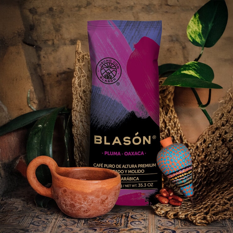Blason Pluma Oaxaca Cafe puro y Molido Tostado Premium 1 kg — Imagen 3 de 3