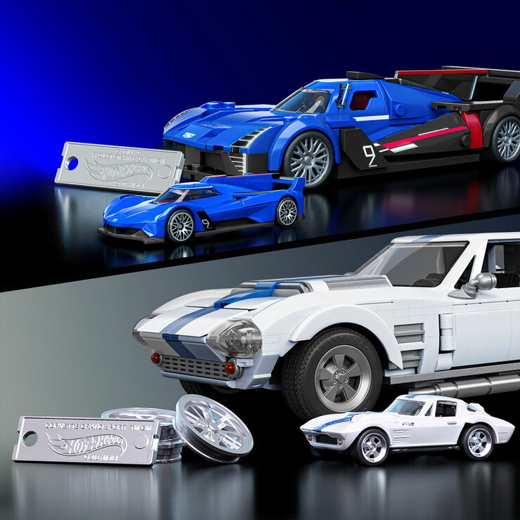 Hot Wheels Brick Shop Cadillac + Corvette, Set de Construcción — Imagen 2 de 4