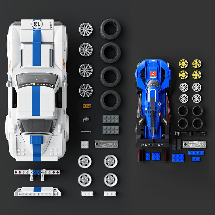 Hot Wheels Brick Shop Cadillac + Corvette, Set de Construcción — Imagen 4 de 4