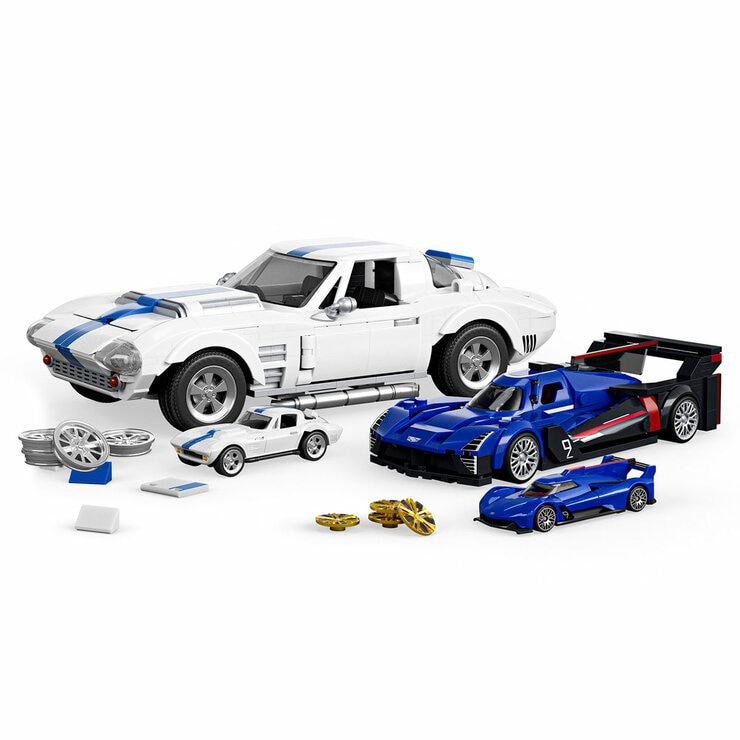 Hot Wheels Brick Shop Cadillac + Corvette, Set de Construcción — Imagen 1 de 4