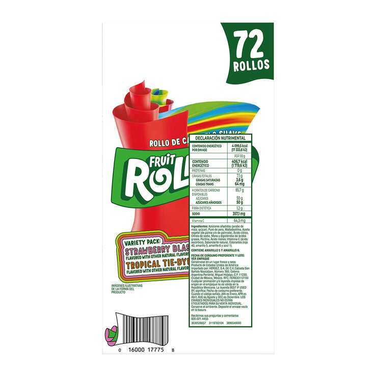 Fruit Roll - Ups Rollos de Caramelo Suave 72 pzas de 14 g — Imagen 3 de 3
