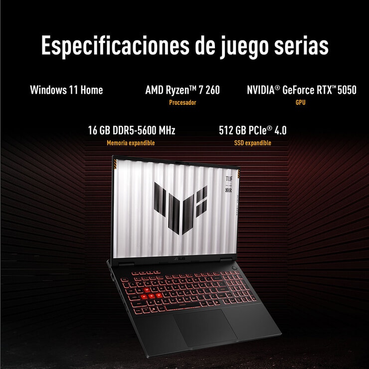 ASUS TUF Gaming A16 Laptop 16" Full HD AMD Ryzen 7 32GB 512GB SSD — Imagen 4 de 4