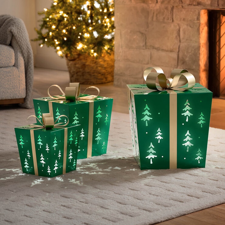 Cajas Metálicas de Regalo con Luces LED, Varios Modelos — Imagen 2 de 2