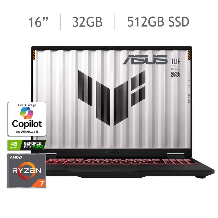 ASUS TUF Gaming A16 Laptop 16" Full HD AMD Ryzen 7 32GB 512GB SSD — Imagen 1 de 4