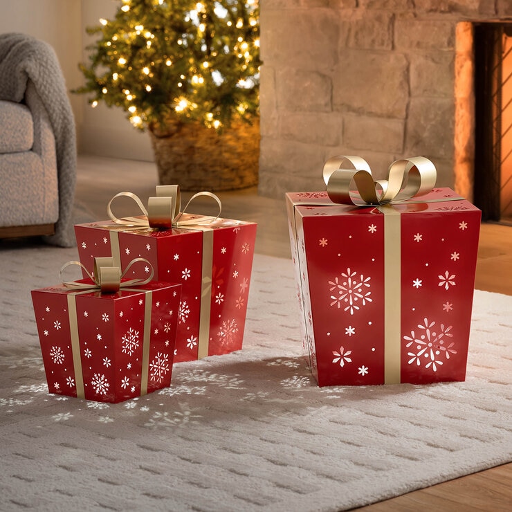Cajas Metálicas de Regalo con Luces LED, Varios Modelos — Imagen 1 de 2