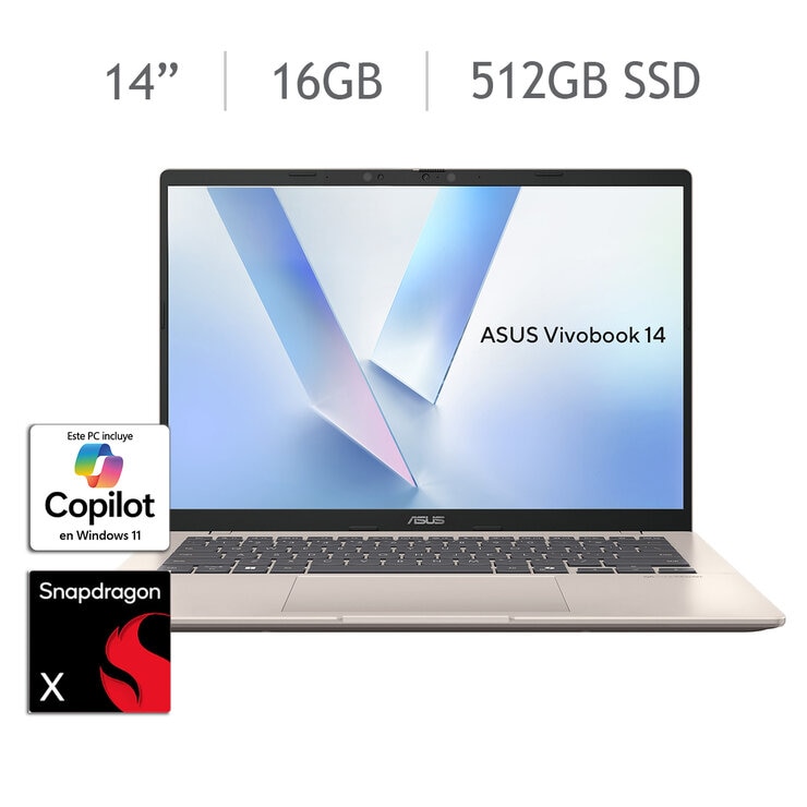 ASUS Vivobook 14 Laptop 14" WUGA Snapdragon X X1 16GB 512GB SSD — Imagen 1 de 4