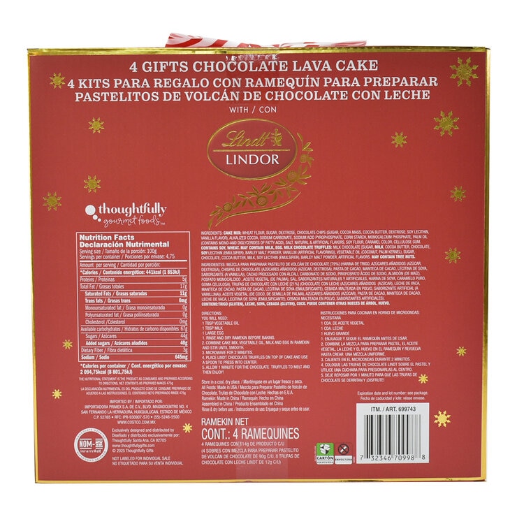 Lindt 4 Kits para Regalo de Lava Cakes 456 g — Imagen 2 de 2