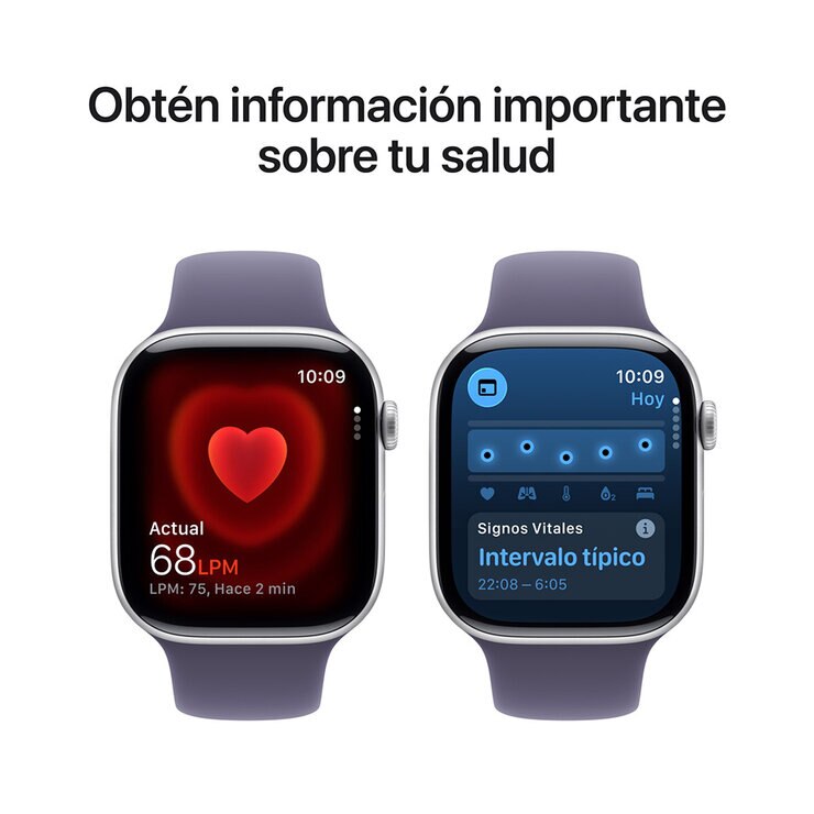 Apple Watch Series 11 (GPS + Celular) 46mm Aluminio Plata + Correa Deportiva Morado Niebla + Talla S/M — Imagen 2 de 4