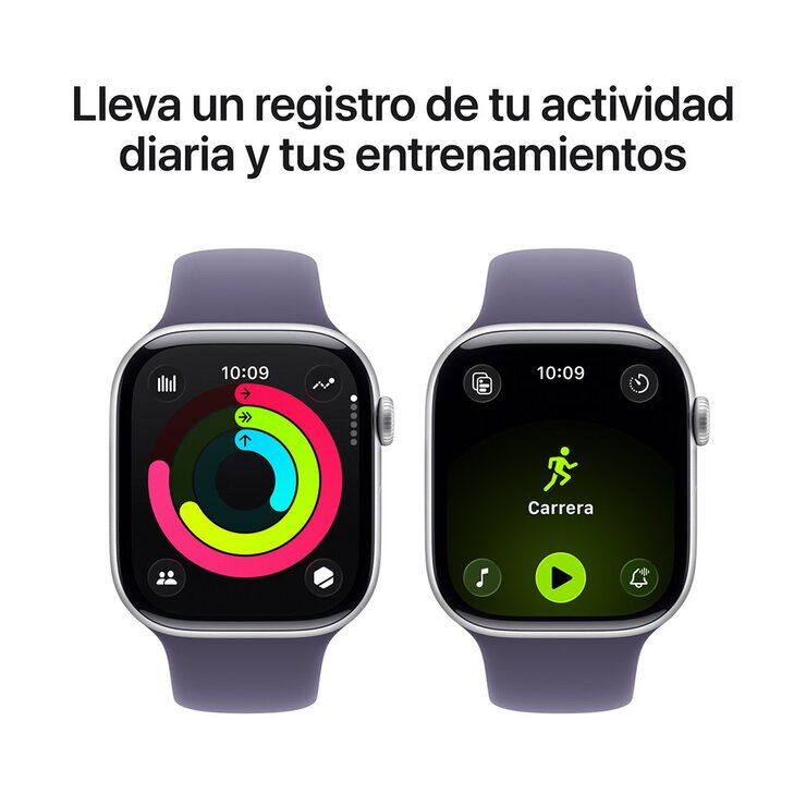 Apple Watch Series 11 (GPS + Celular) 46mm Aluminio Plata + Correa Deportiva Morado Niebla + Talla S/M — Imagen 4 de 4