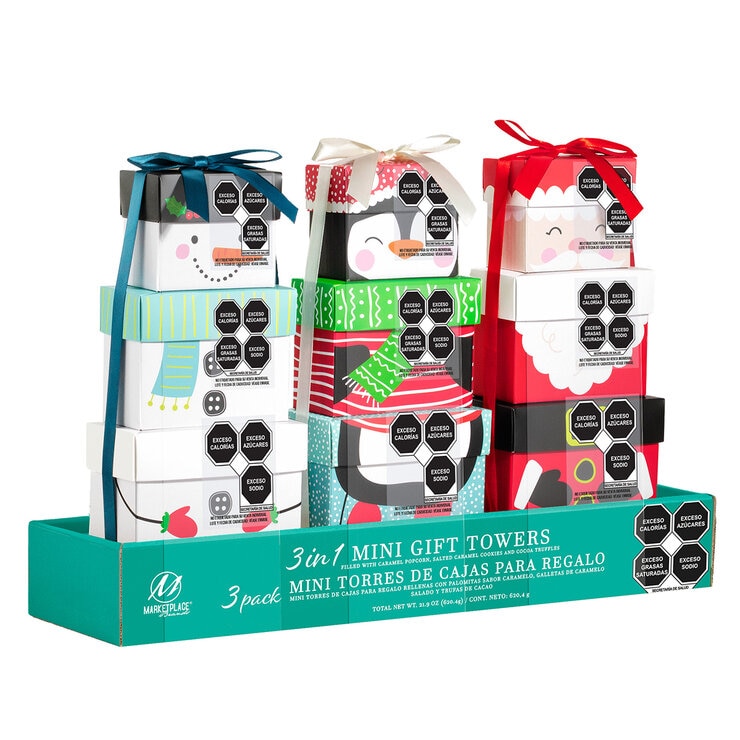 3 Pack Mini Cajas de Regalo con Variedad de Palomitas Galletas y Trufas 620.4 g — Imagen 1 de 4