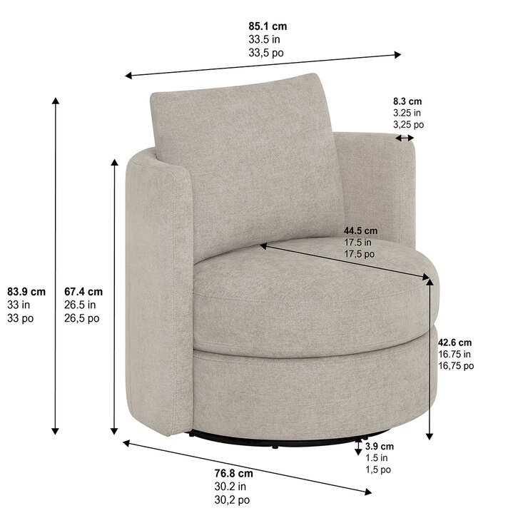Thomasville, Juego de 2 Sillones Giratorios de Tela — Imagen 3 de 4