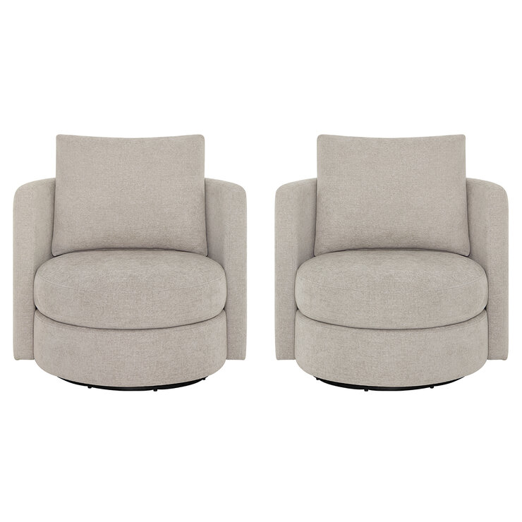 Thomasville, Juego de 2 Sillones Giratorios de Tela — Imagen 2 de 4