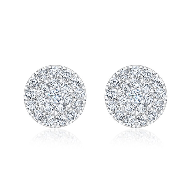 Aretes, 1.00ctw Diamantes, Oro Blanco de 14K — Imagen 4 de 4