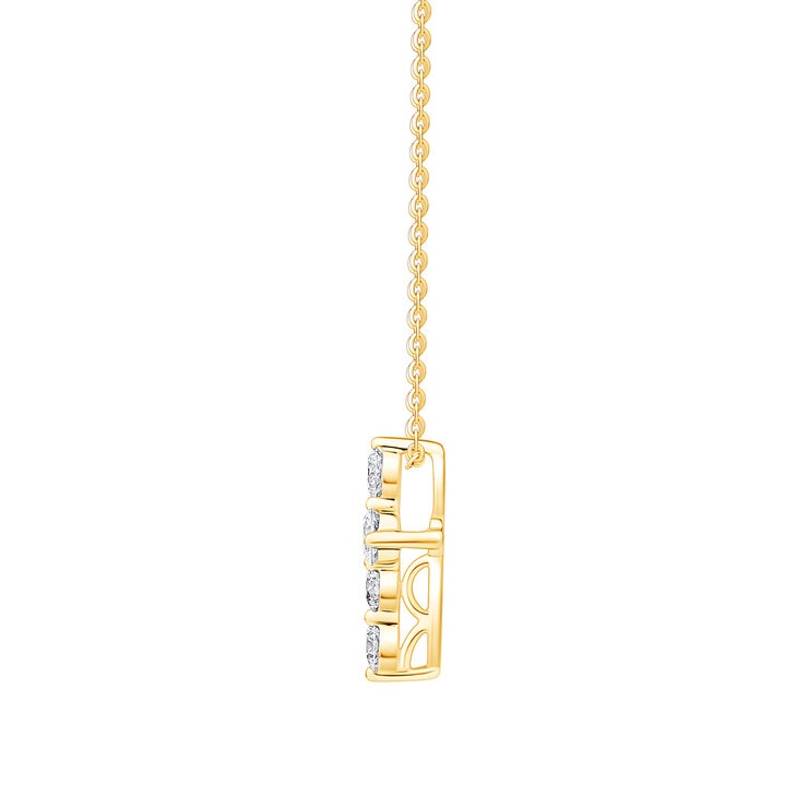 Collar con Dije de Cruz, Oro de 14 K, 0.50 CT — Imagen 4 de 4