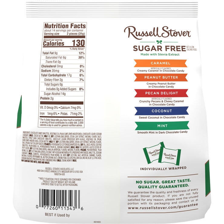 Russel Stover Surtido de Dulces Sabor Chocolate Sin Azúcar 445 g — Imagen 2 de 2