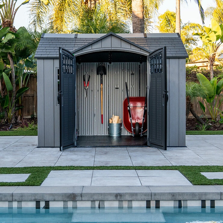 Lifetime, Cobertizo de almacenamiento exterior de 2.43 m x 3.04 m
