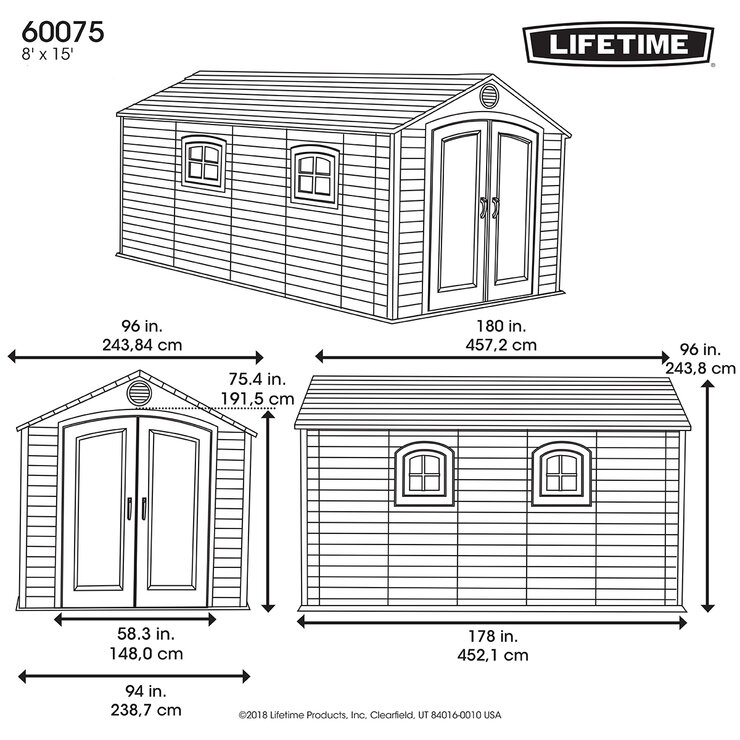 Lifetime, Cobertizo de 2.44m x 4.57 m — Imagen 3 de 4