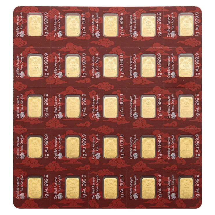 Lingotes de Oro 25 pz de 1g c/u PAMP, Dragón Buena Suerte — Imagen 3 de 4