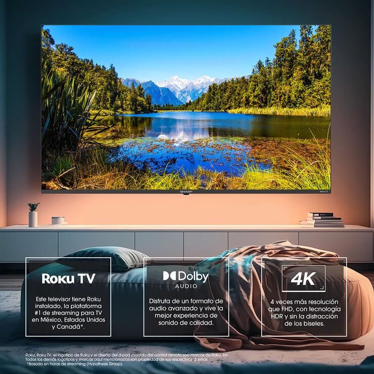 Sharp Pantalla 55" Ultra HD 4K Roku TV — Imagen 2 de 4