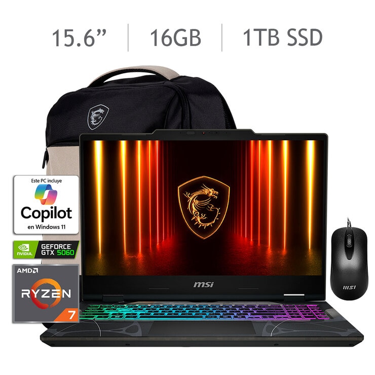 MSI Cyborg 15 Gaming Laptop 15.6" FHD AMD Ryzen 7 16GB 1TB SSD — Imagen 1 de 4