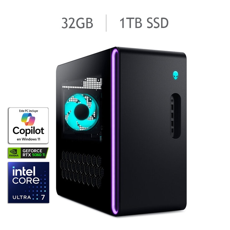 DELL Alienware Aurora Gaming ACT 1250 Desktop Tower Intel Core Ultra 7 32GB 1TB SSD — Imagen 1 de 4