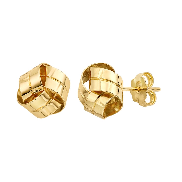 Aretes, Oro Amarillo 14K, Love Knot — Imagen 4 de 4