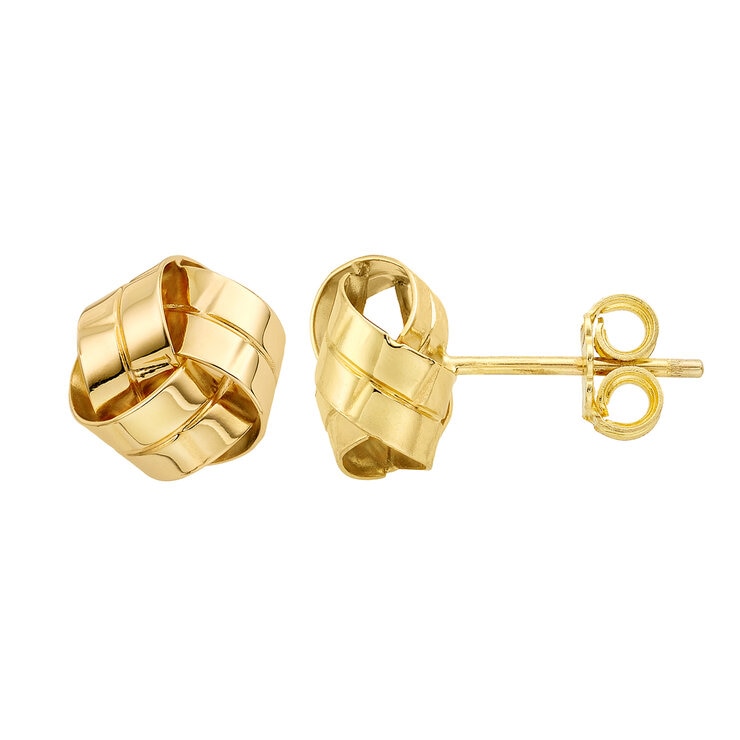 Aretes, Oro Amarillo 14K, Love Knot — Imagen 3 de 4