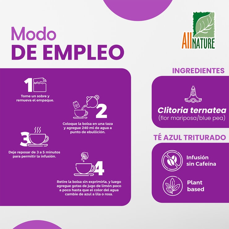 All Nature Blue Pea Tea 60 sobres — Imagen 2 de 3