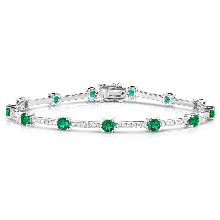 Pulsera de Esmeraldas y Diamantes .81ctw — Imagen 1 de 4