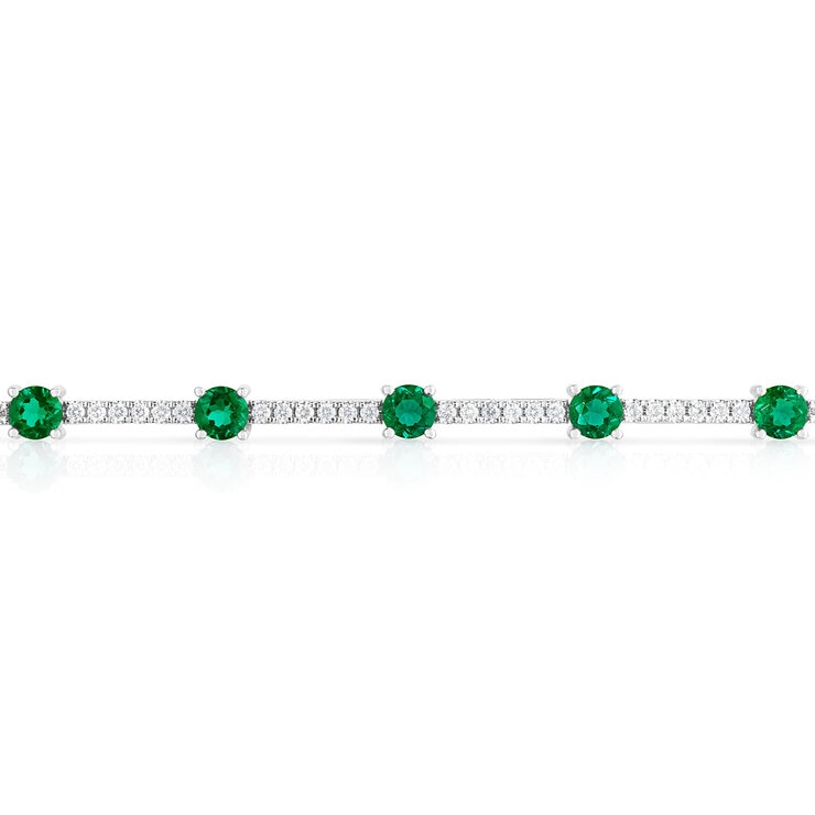 Pulsera de Esmeraldas y Diamantes .81ctw — Imagen 2 de 4