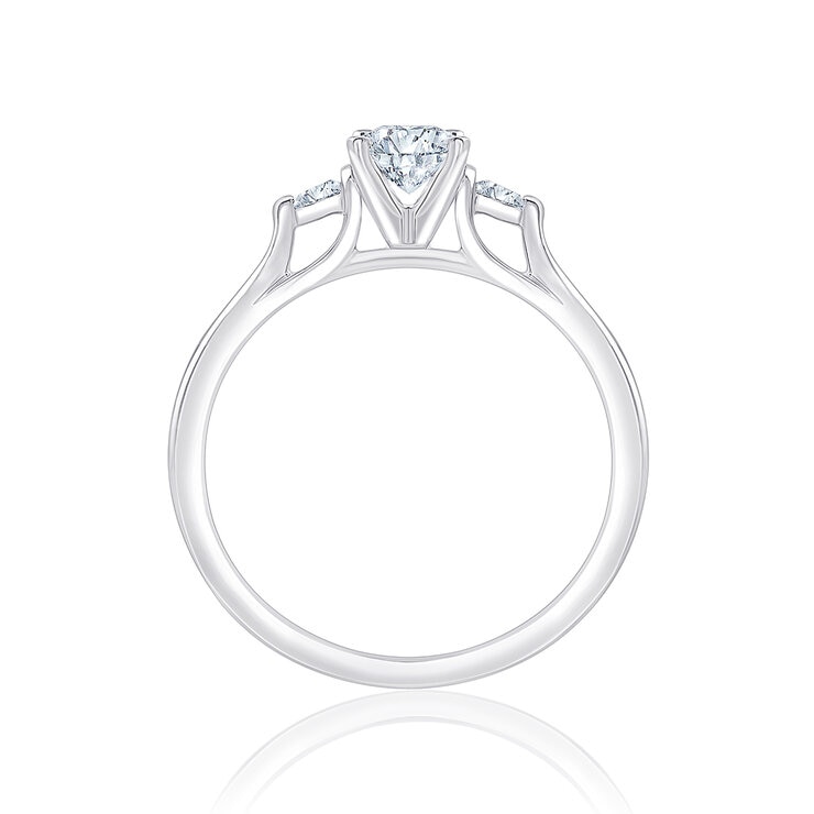 Anillo, Diamantes, 0.60ctw, Oro Blanco 14K — Imagen 3 de 4