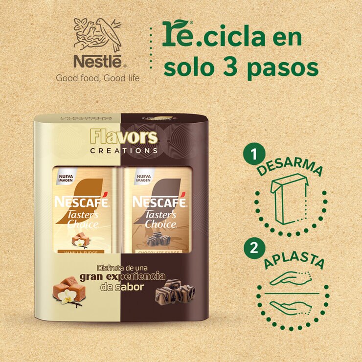 Taster´s Choice Flavors Duo Pack Chocolate Fudge y Vainilla Fudge 2/190 g — Imagen 3 de 4