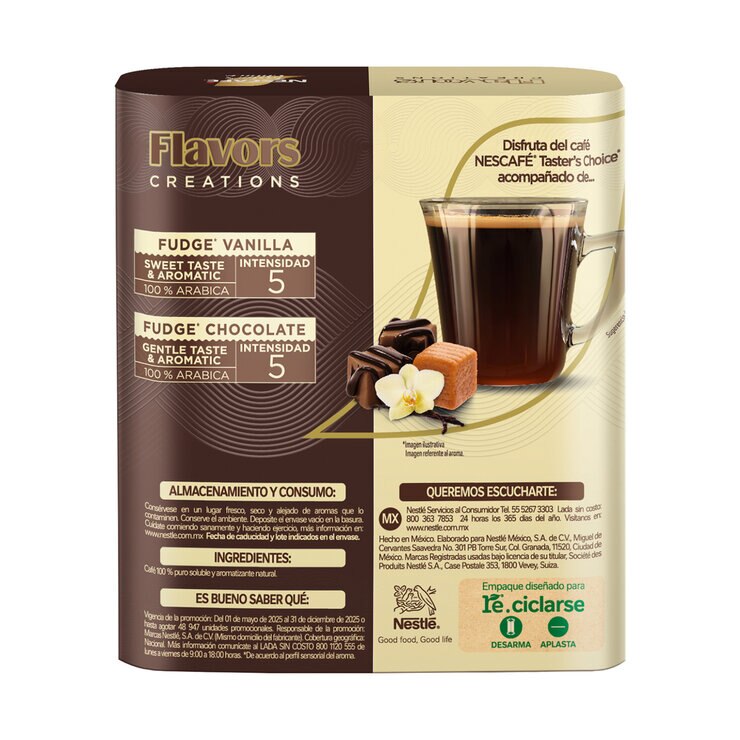 Taster´s Choice Flavors Duo Pack Chocolate Fudge y Vainilla Fudge 2/190 g — Imagen 4 de 4