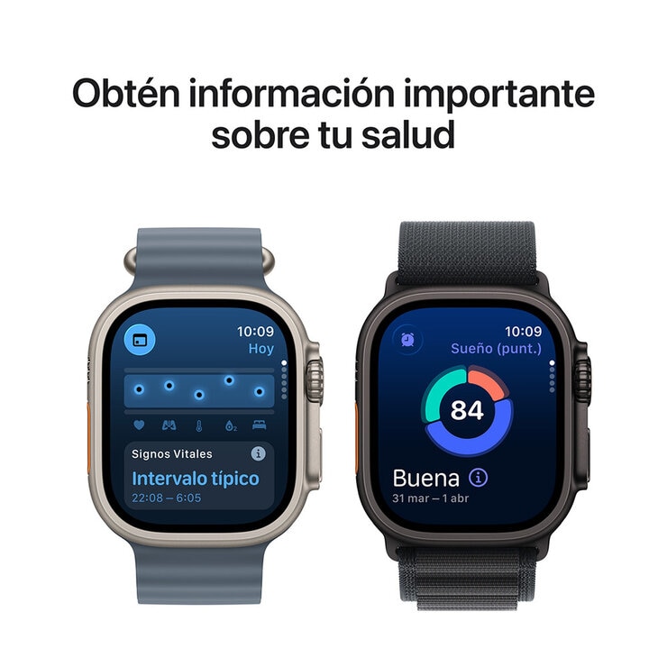 Apple Watch Ultra 3 (GPS + Celular) 49mm Titanio Natural + Correa Alpine Azul Claro - Talla L — Imagen 2 de 4
