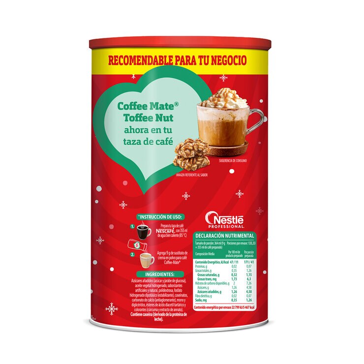 Coffee Mate Sustituto de Crema Sabor Toffee Nut 1.2 kg — Imagen 3 de 4