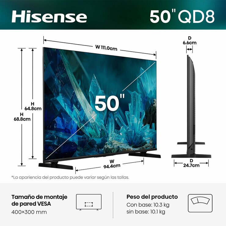 Hisense Pantalla 50" Miniled 4K Fire TV — Imagen 3 de 4